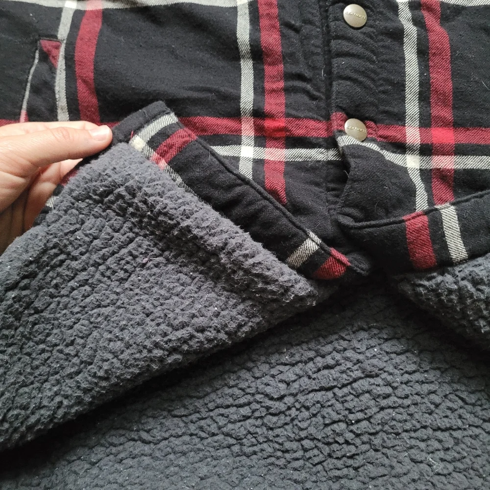 Carhartt Kids Coat XL 18/20 Plaid Sherpa Chore Barn Work Red Black Pockets Warm